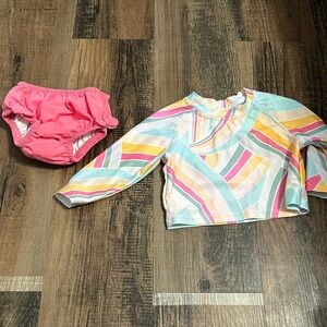 3 to 6 months two-piece swimsuit for a little girl